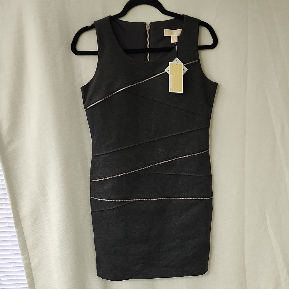 Michaels Black and Silver Asymmetrical Cocktail Dress